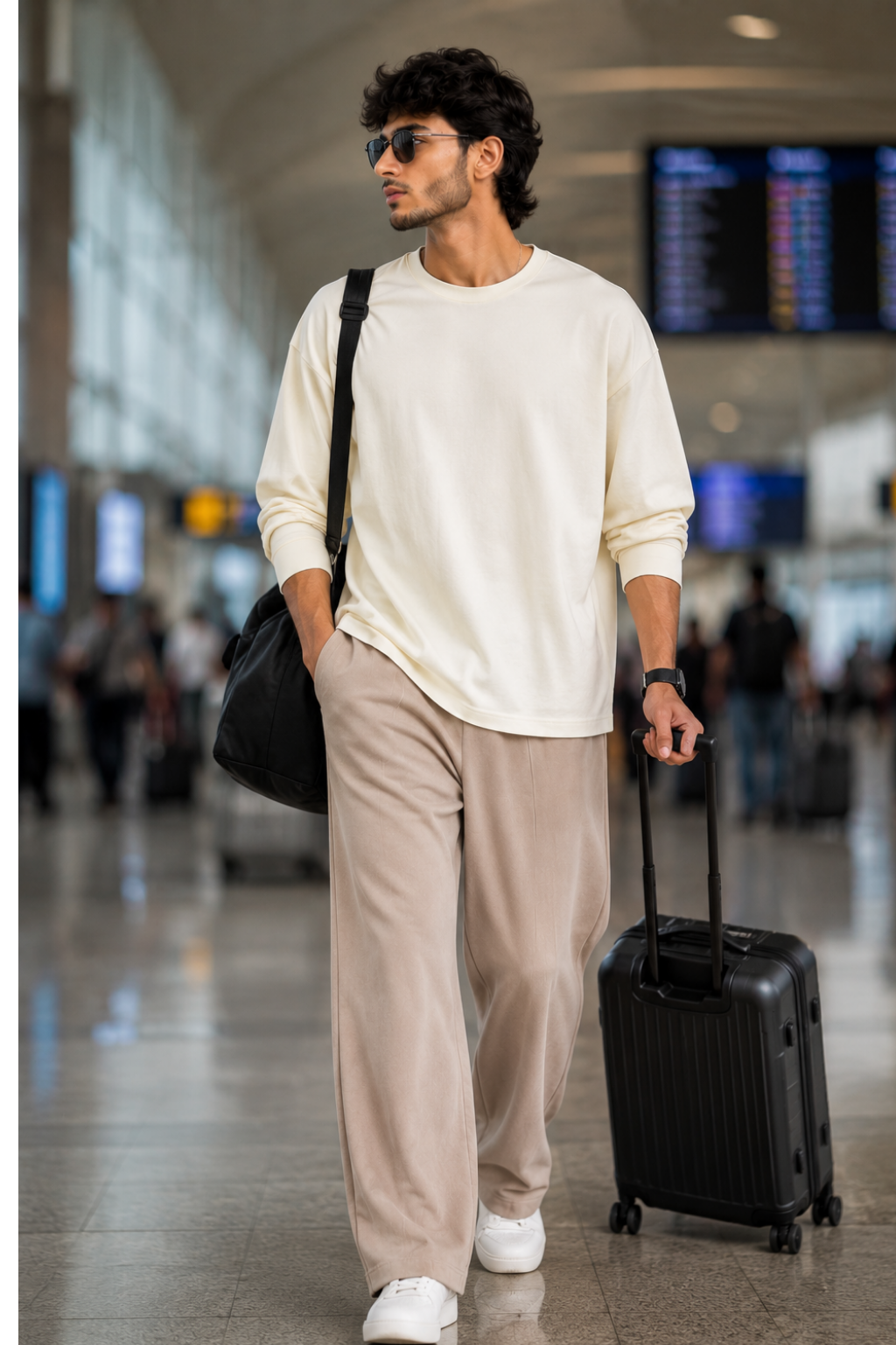 Mens relaxed fit beige