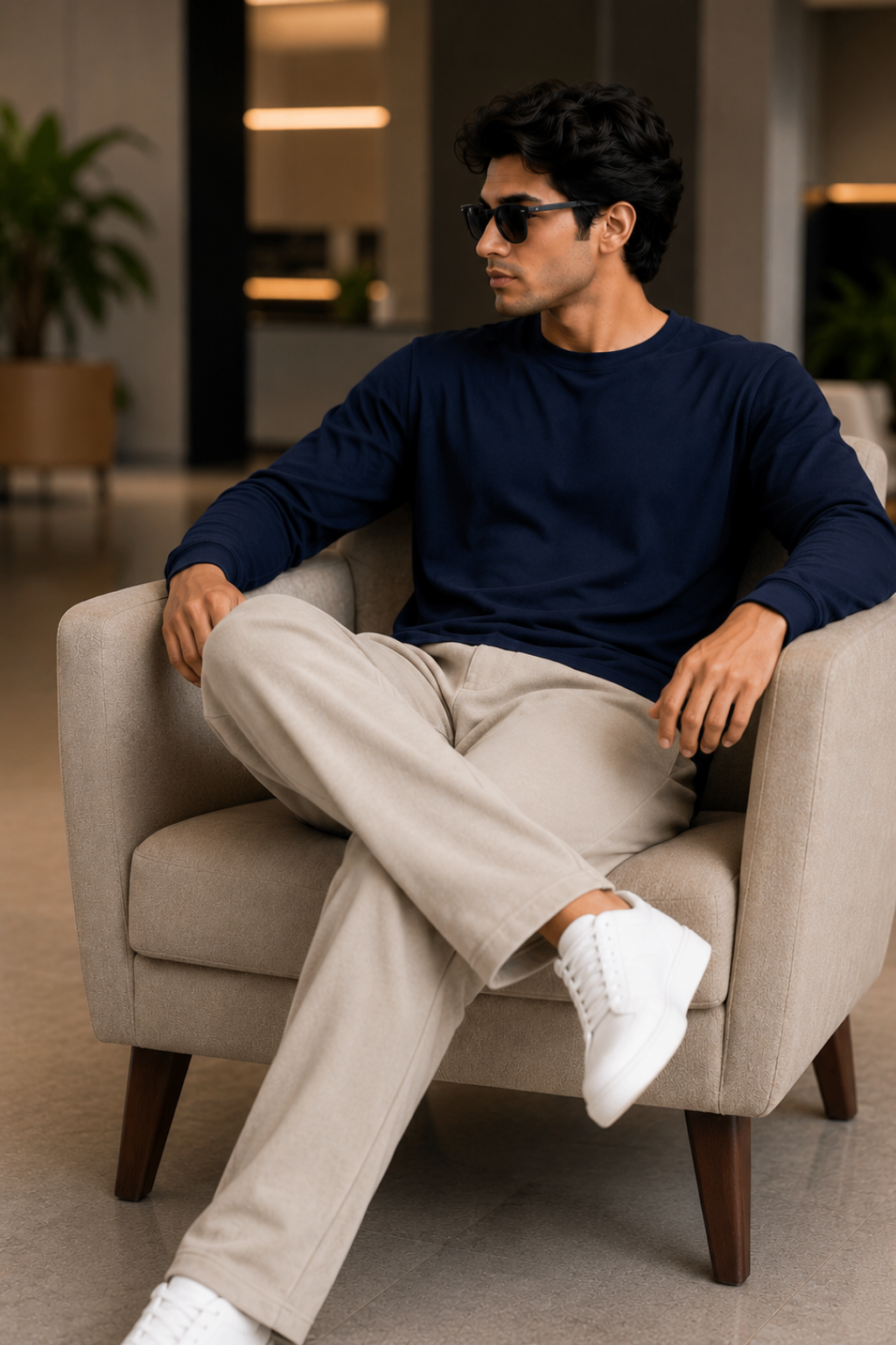 Mens Beige Jogger Regular Fit