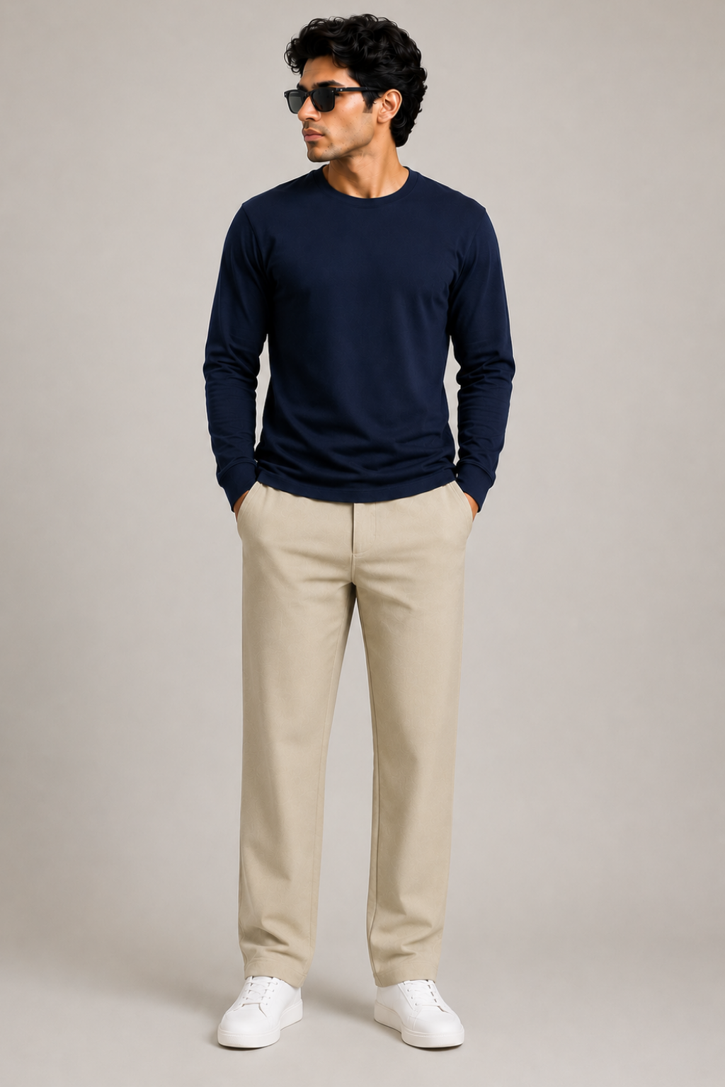 Mens Beige Jogger Regular Fit