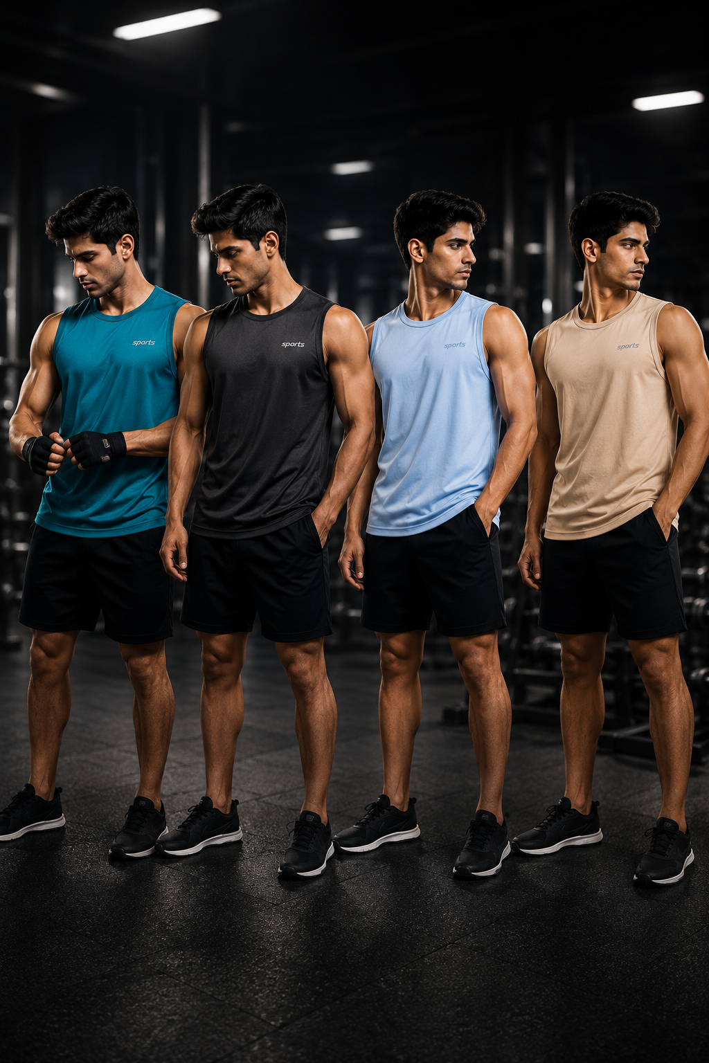 mens sleeveless t-shirt 4 Performance Combo Pack