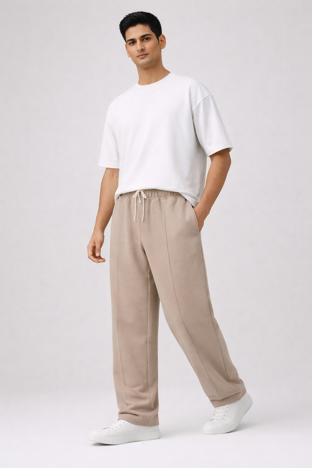 Mens relaxed fit beige