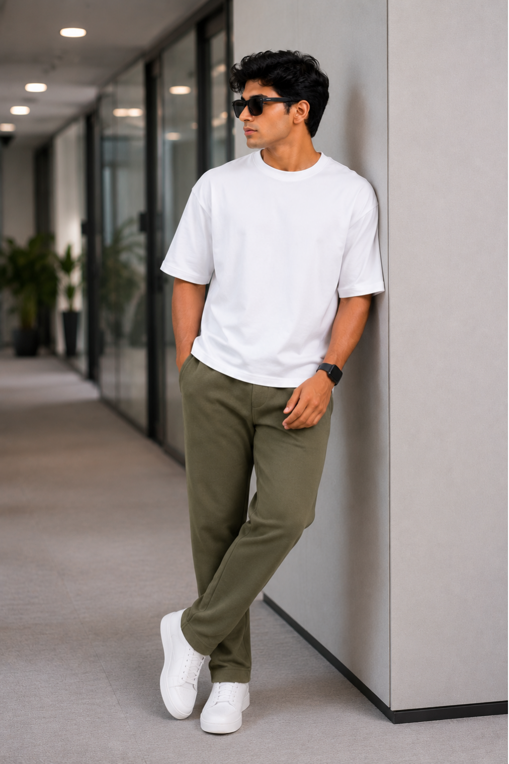 Mens Olive Jogger Regular Fit