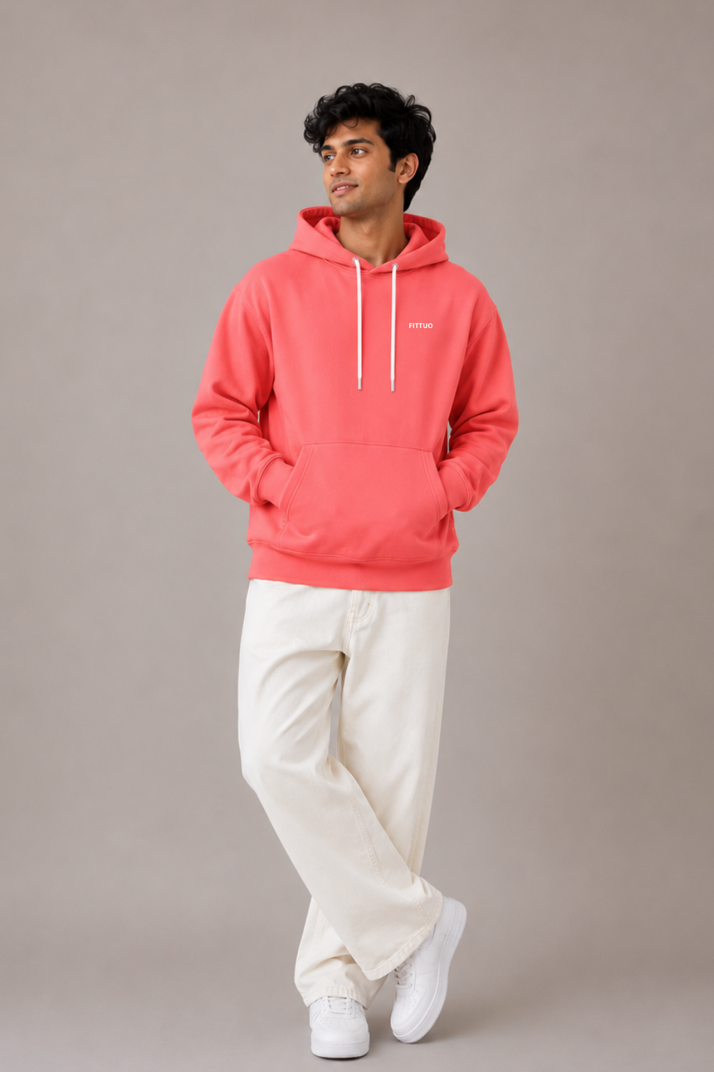 Mens Regular Fit Hoodie - Teal orange