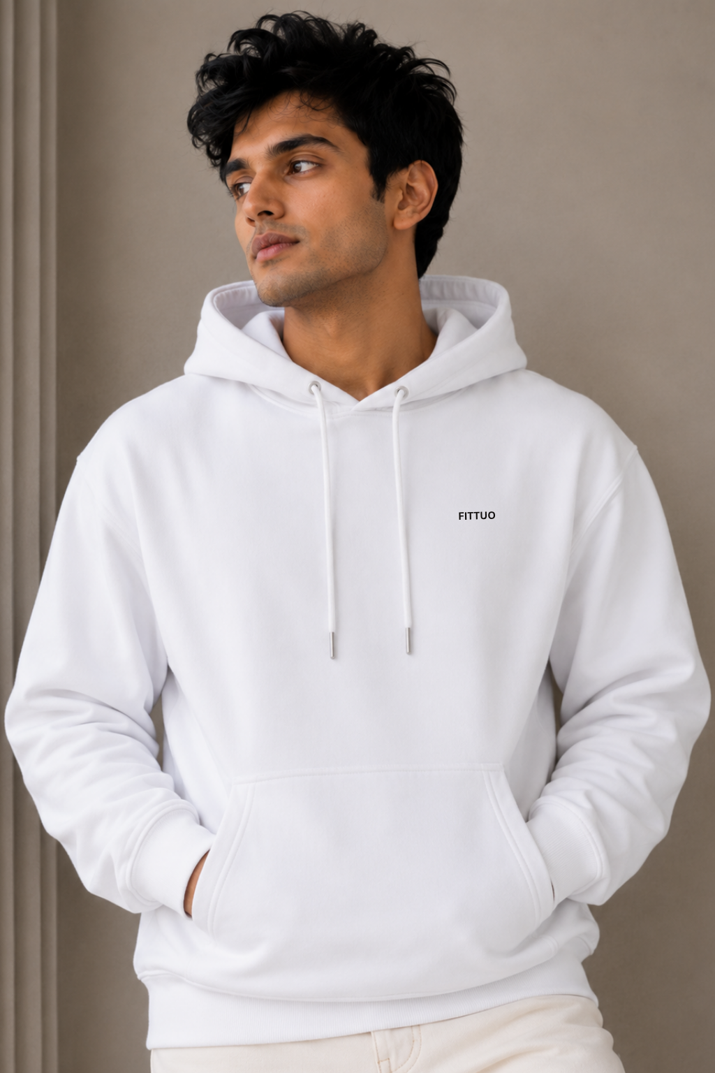 Mens Regular Fit Hoodie - White