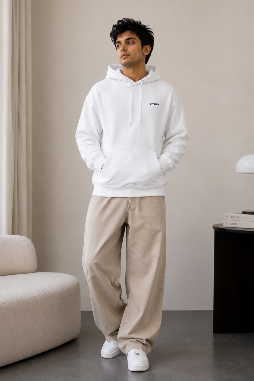Mens Regular Fit Hoodie - White