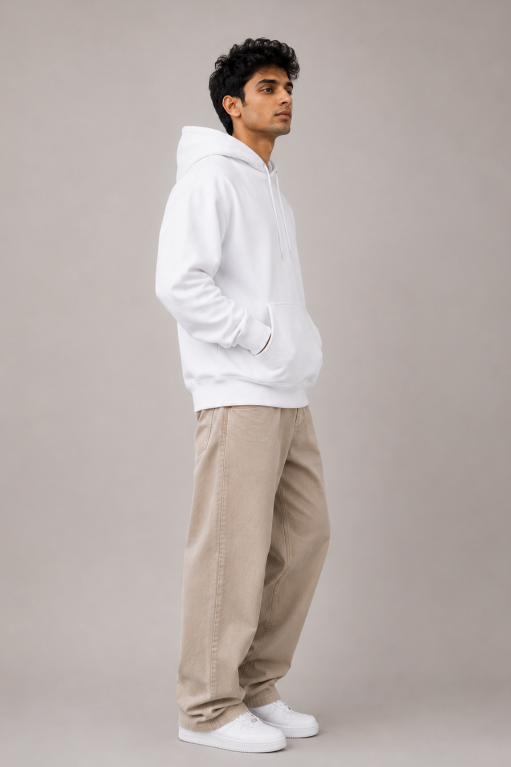 Mens Regular Fit Hoodie - White
