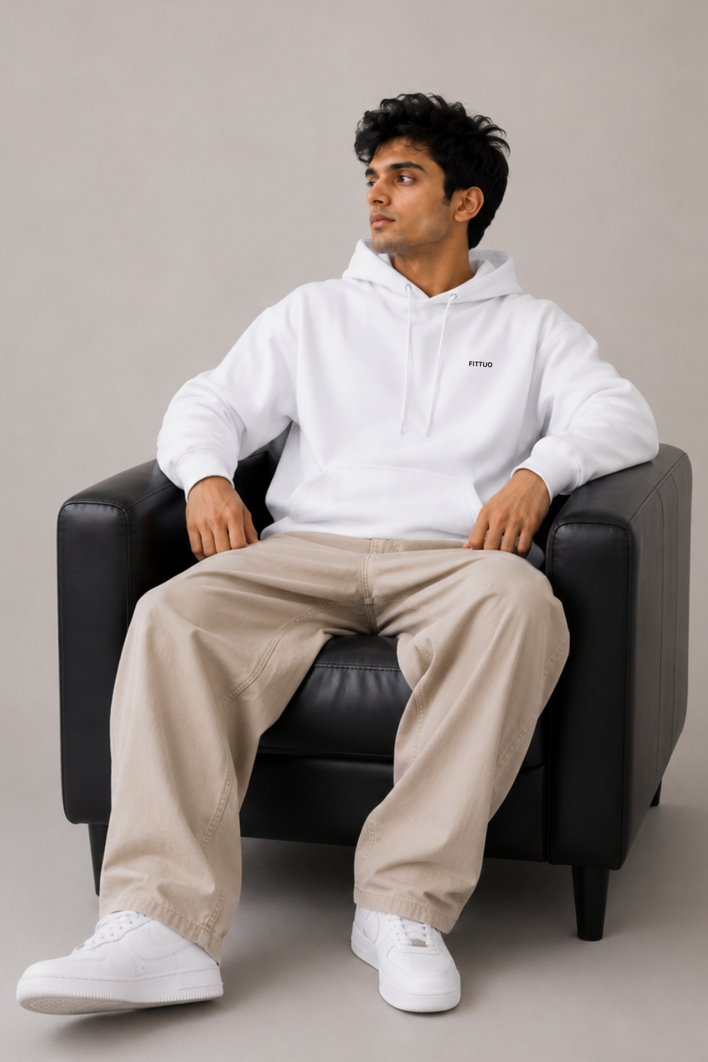 Mens Regular Fit Hoodie - White
