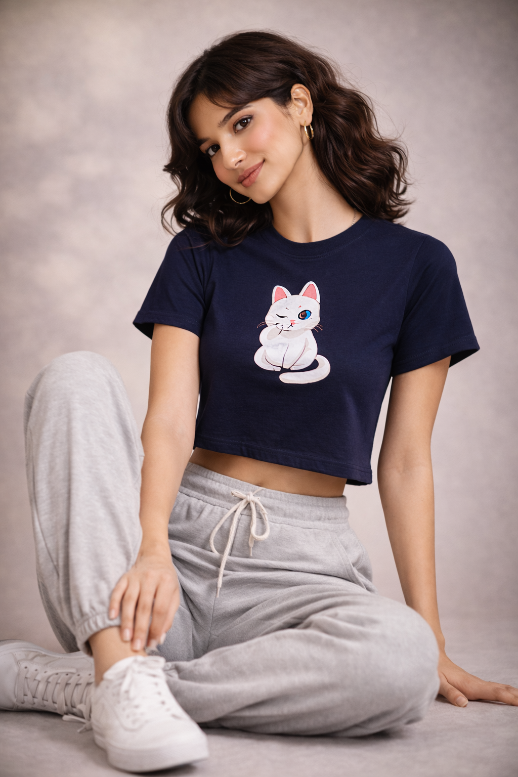 Women printed crop top