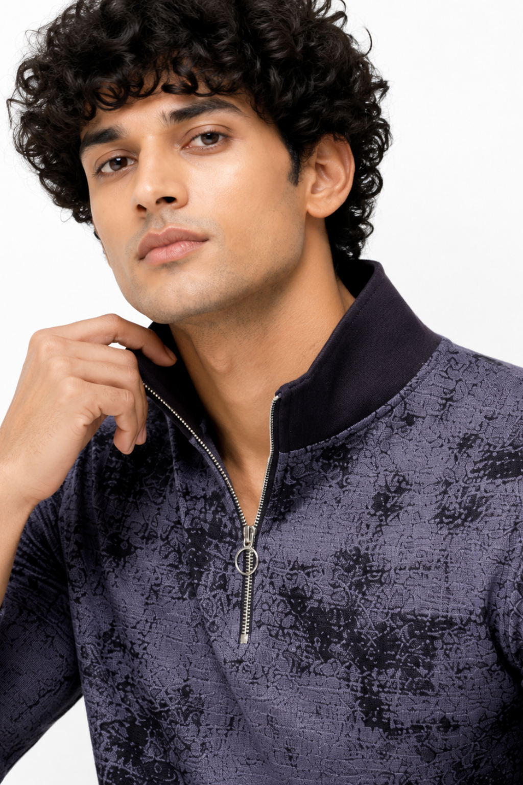 Mens full sleeve zipper t-shirt