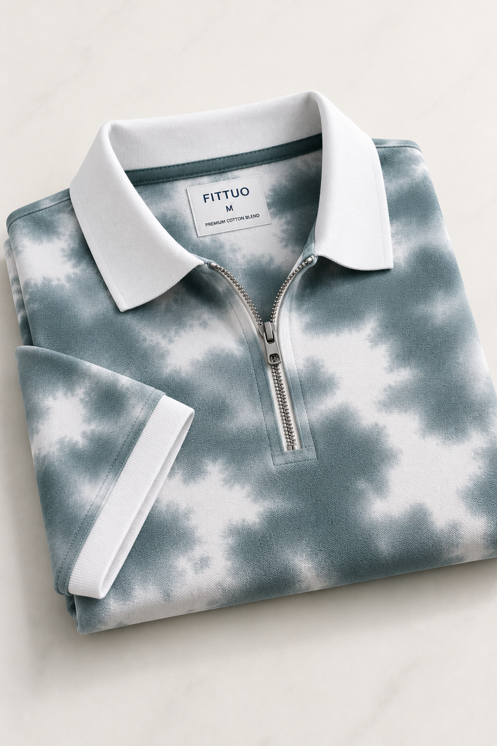 Mens half sleeve zipper t-shirt
